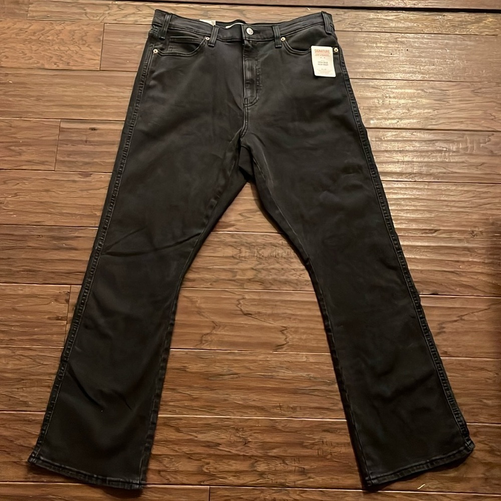 Signature by Levi’s Heritage High-Rise Kick Boot Black Jeans Size 12